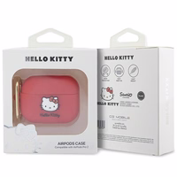Hello Kitty silikoninis 3D Kitty galvos dėklas AirPods Pro 2 (2022/2023) - fuksijos