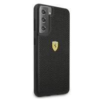 Dėklas telefonui Ferrari FESPEHCS21MBK S21+ G996 juodas/juodas kietasis dėklas On Track perforuotas