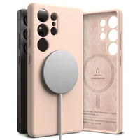Ringke silikoninis magnetinis dėklas telefonui Samsung Galaxy S25 Ultra - rožinis