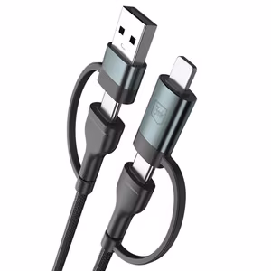 3mk Hyper Cable N-Series 2в2 USB-A USB-C и USB-C Lightning 1,2 м QC 3.0 9V/2A 60W чёрный