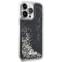 Guess GUHCP14XLCSGSGK iPhone 14 Pro Max 6.7" juodas/juodas kietas dėklas Liquid Glitter Marble