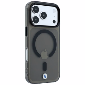 BMW Sign Frosted IML & MetalL Logo MagSafe dėklas, skirtas iPhone 17 Pro Max / 18 Pro Max – juodas