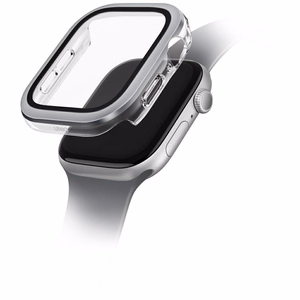 Uniq Voute dėklas su grūdintu stiklu Apple Watch 10 46 mm - sidabrinis