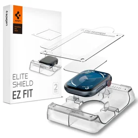 Spigen Elite Shield „EZ FIT“ hibridinis stiklas 2-PACK Apple Watch 10 (42MM) - skaidrus