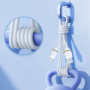 Dudao L25T USB-A - USB-C silikoninis kabelis 5A 1 m - baltas