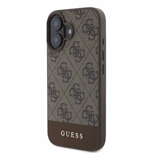 Guess 4G Bottom Stripe dėklas telefonui iPhone 16 - rudas