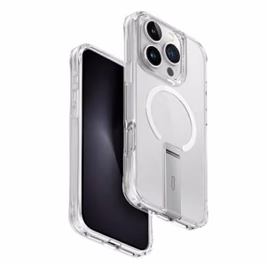 Uniq Eleva dėklas su Vertica stovu iPhone 16 Pro telefonui - permatomas
