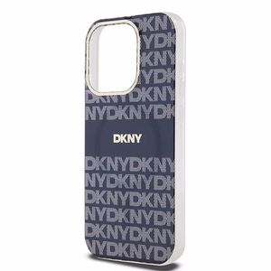 DKNY IML mono ir dryžuotas magnetinis dėklas telefonui iPhone 15 Pro – mėlynas