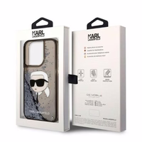 Karl Lagerfeld Glitter Karl's Head dėklas telefonui iPhone 14 Pro Max - juodas