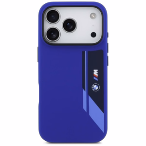BMW M Silicon Vertical Logo MagSafe deklas iPhone 17 Pro - tamsiai melynas