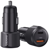 Automobilinis įkroviklis USAMS YT Series CC283 60W 1xUSB-A 1xUSB-C juodas