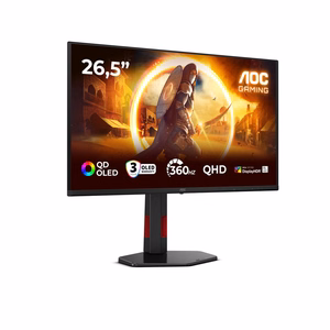 AOC G4 Q27G4SDR kompiuterio monitorius 67.3 cm (26.5") 2560 x 1440 pikselių Quad HD QD-OLED juodas, raudonas