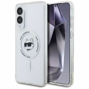 Karl Lagerfeld Choupette MagSafe dėklas Samsung Galaxy S25 Edge, baltas