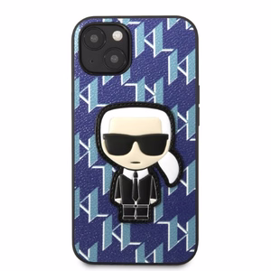 Karl Lagerfeld KLHCP13MPMNIKBL iPhone 13 6.1" kietas dėklas mėlynas/mėlynas Monograma Ikonik Pleistras