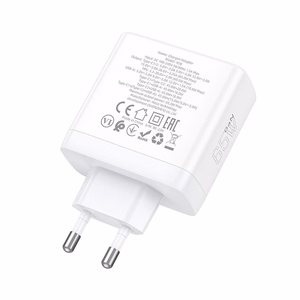 Įkroviklis Hoco 2 x USB-C + USB-A GaN QC PD 65W N30 baltas