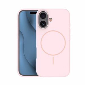 Silikoninis Thin Mag dėklas for iPhone 16e / 17e šviesiai rožinis