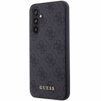 Guess GUHCS23FEG4GFGR S23 FE S711 pilkas/pilkas kietas dėklas 4G metalinis auksinis logotipas
