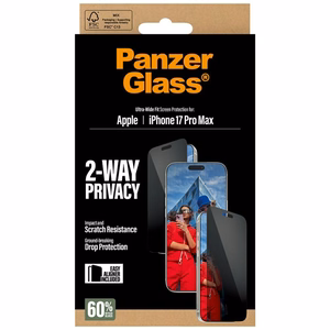 PanzerGlass Ultra-Wide Fit EasyAligner privatumo stiklas iPhone 17 Pro Max