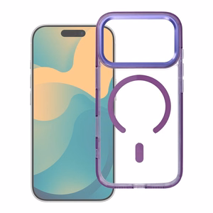 Dėklas Samsung A56 Frame Clear Hybrid Mag Cover suderinamas su MagSafe violetinis