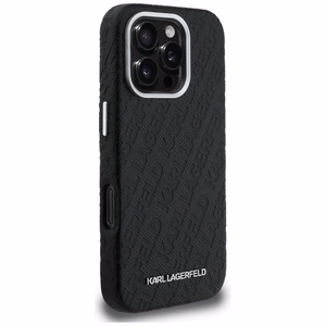 Karl Lagerfeld FW Stamped Karl MagSafe Dėklas iPhone 16 Pro - juodas