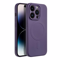 Dėklas Silicone Mag Cover (MagSafe) skirtas iPhone 14 Pro violetinis