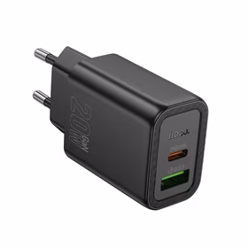 Įkroviklis Hoco N61 (1xUSB-C;1xUSB 20W) juodas