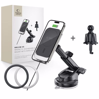 Tech-Protect MM15W-V9 automobilinis laikiklis su MagSafe prietaisų skydeliui ir oro angai 15W - juodas