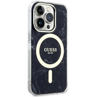 Guess GUHMP14LPCUMAK iPhone 14 Pro 6.1" juodas/juodas kietas dėklas Marble Magnetinis