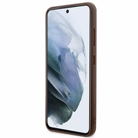 Guess GUHCS23SG4GFBR S23 S911 rudas/rudas kietas dėklas 4G Metal Gold Logo