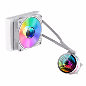 GameMax ICEBURG 120 WT – AIO skysčiu aušinama procesoriaus sistema, 120 mm radiatorius, baltas