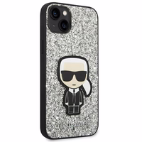 Dėklas telefonui Karl Lagerfeld KLHCP14MGFKPG iPhone 14 Plus 6.7\" sidabrinis / sidabrinis Glitter Flakes Ikonik
