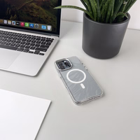 Blizgus dėklas su MagSafe Samsung Galaxy A16 5G - baltas