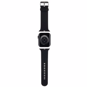 Karl Lagerfeld 3D Rubber Karl ir Choupette Heads dirželis juodas skirtas Apple Watch 42/44/45/49mm