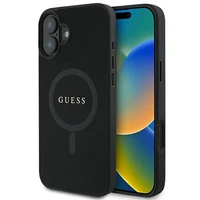 Dėklas telefonui Guess Saffiano Klasikinis Logotipas MagSafe iPhone 16 Plus - juodas