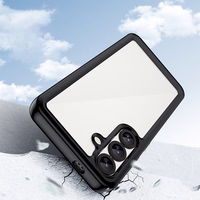 Kosminis dėklas su gelio rėmu Samsung Galaxy S25 - juodas