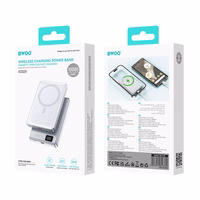 BWOO ultra-slim aluminium magnetic išorinė baterija P76 PD 20W 10000 mAh with digital display and USB-C port juodas