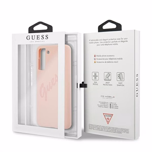 Dėklas telefonui Guess GUHCS21MLSVSPI S21+ G996 rožinis/rožinis kietasis dėklas Script Vintage