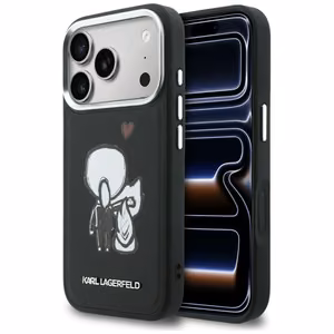 Karl Lagerfeld Karl & Choupette Back Logo MagSafe Dėklas for iPhone 17 Pro - juodas