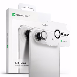 AmazingThing Objektyvo Stiklas iPhone 17 Air su Sidabriniu Aliuminio Rėmu