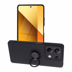 Silikoninis žiedinis dėklas telefonui XIAOMI Redmi Note 13 5G - juodas