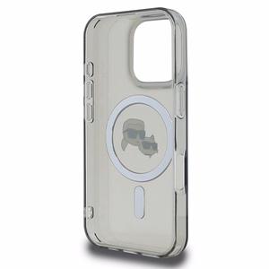 Karl Lagerfeld IML Metal Karl&Choupette Head MagSafe Case for iPhone 16 Pro Max - Black