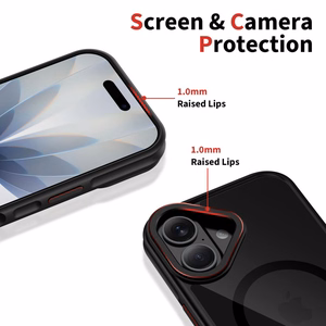 Tech-Protect MagHybrid MagSafe dėklas iPhone 17 juodas ir raudonas
