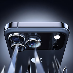 Rock Tempered stiklas Pure Series Camera Lens on camera for Iphone 17 Pro/17 Pro Max (lens 3 pieces) oranžinis