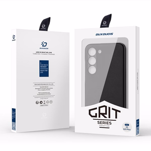 Dux Ducis Grit dėklas Samsung Galaxy S23+ eleganti dėklas iš dirbtinės odos juoda