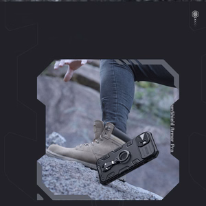 Nillkin CamShield Armor Pro Magnetinis dėklas iPhone 14 Plus Magnetinis MagSafe dėklas su kameros apsauga mėlynas