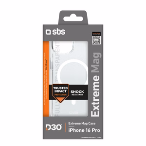 SBS Extreme Mag D3O Magnetinis Dėklas iPhone 16 Pro - Skaidrus