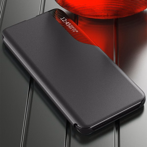 Dėklas telefonui Xiaomi Redmi Note 11 Pro+ 5G (China) / 11 Pro 5G (China) / Mi11i HyperCharge / Poco X4 NFC 5G iš ekologiškos odos, elegantiškas su užverčiamu dangteliu ir stovu - raudonas