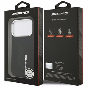 AMG silikoninis Oversize Rhombs MagSafe dėklas iPhone 17 Pro - juodas