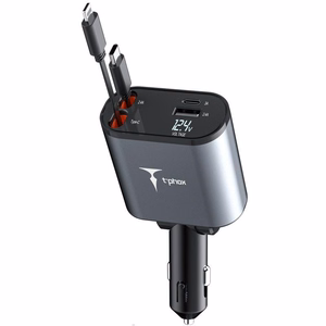 Automobilinis įkroviklis T-PHOX Flexit 4in1 86W, pilkas