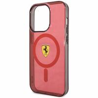 Ferrari FEHMP14XURKR iPhone 14 Pro Max 6.7" raudonas kietas dėklas telefonui pusiau permatomas magnetinis (MagSafe)